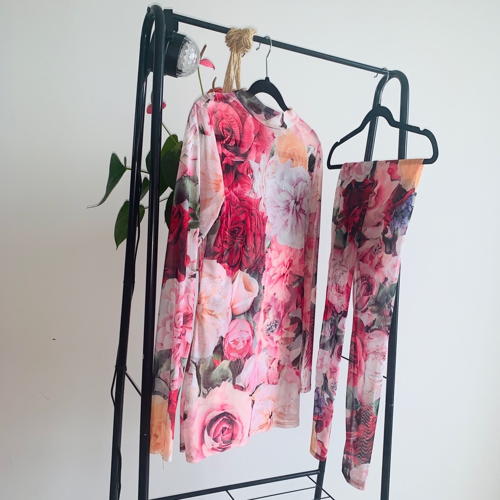 Blooming mami matching mesh floral set